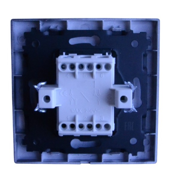 Выключатель проходной 1-кл. с подсветкой чёрный SD-P1004B "Standard" AWSproducts