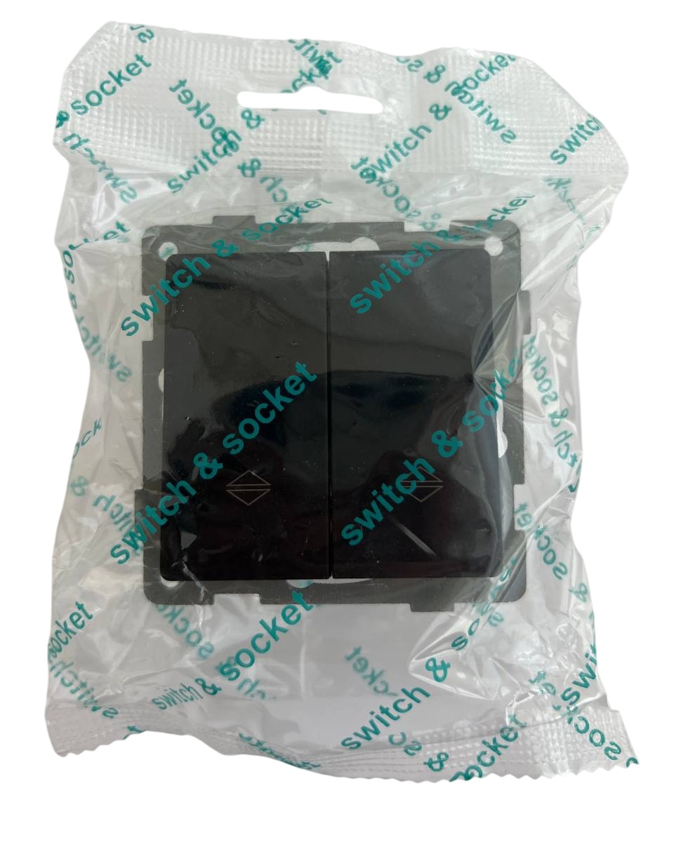 Выключатель жалюзи 2-кл. чёрный U2B-019 SoftTouch "Uno" AWSproducts