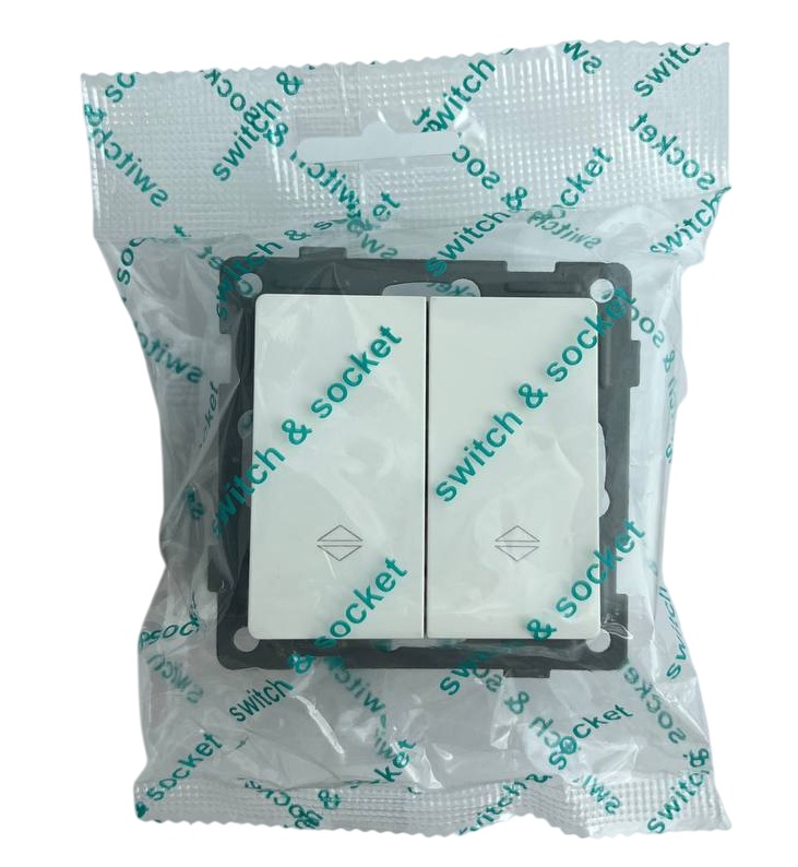 Выключатель жалюзи 2-кл. белый U1A-019 SoftTouch "Uno" AWSproducts