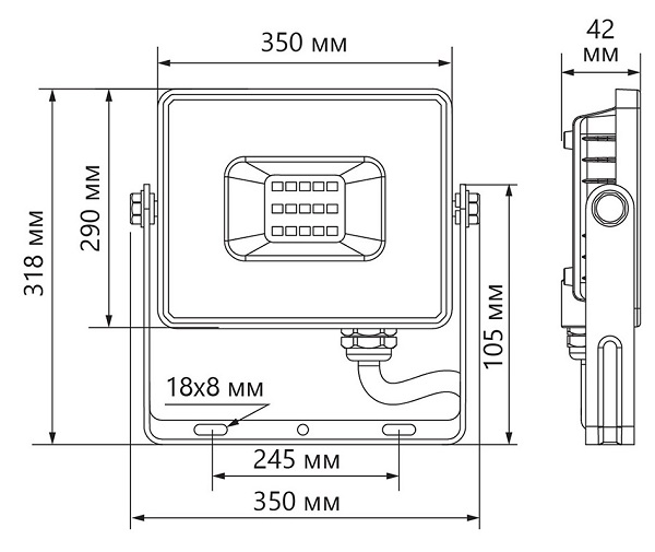 Прожектор LED SFL90 6400K 200W 18000Lm IP65 черный Feron