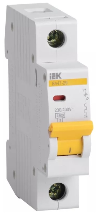 Автоматический выключатель ВА47-29 C20/1 4,5кА IEK