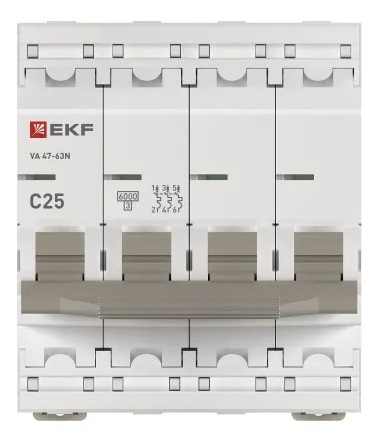 Автоматический выключатель ВА 47-63N C25/4 6кА Proxima EKF