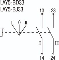Переключатель LAY5-BD33 3 положения "I-0-II" стандарт ручка ИЭК