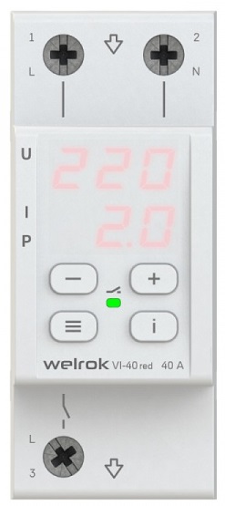 Реле напряжения Welrok VI-40 red 40А