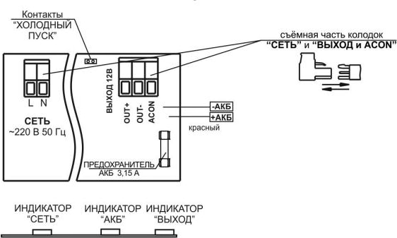 СКАТ-1200Б  источник питания 12В, 2А корпус пластик под АКБ 1х7Ач, СС ТР ПБ