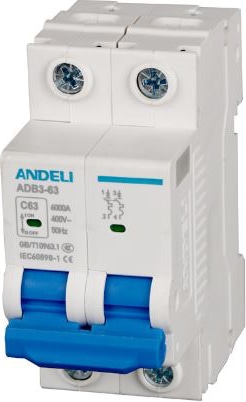 Автоматический выключатель ADB3-63 C25/2 6kA Andeli, 