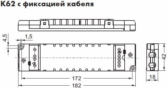Трансформатор EDXe 120/24.007 20W 24V (186129.52) IP20 плоский