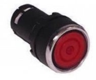 Кнопка нажимная моноблочная с фиксацией красная, 22 мм, IP 40, 1НО