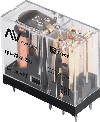 Реле промышленное РП slim 22/2 5A 230В AC AVERES