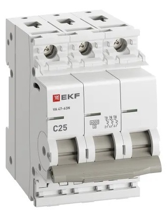 Автоматический выключатель ВА 47-63N C25/3 6кА Proxima EKF