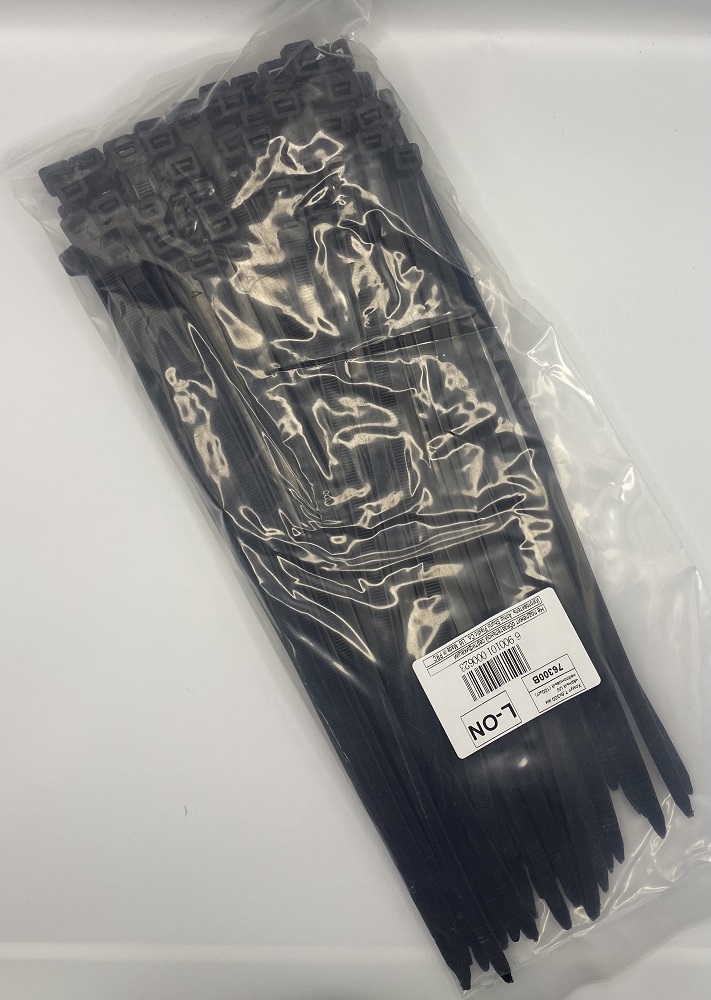 Хомут 7,6*300 чёрный UV нейлон (100шт) (L-ON)