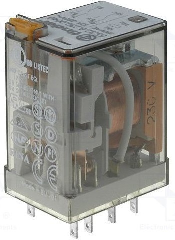 Миниатюрное реле 55.32.8.230.0040 2CO 230AC, 2гр.к., 7A (FINDER)