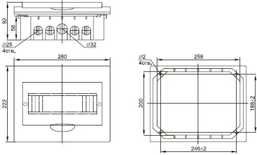 Щит встраиваемый пласт ЩРВ-П-12 IP40 IEK