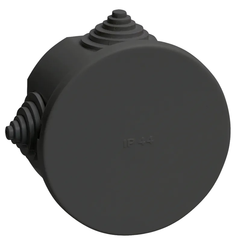 Коробка распред. о/п 75х40 IP44 ЧЕРНАЯ 4 сальника КМ41237 IEK (60)