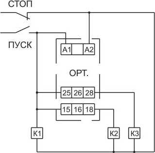 Реле пуска двигателей звезда/треугольник. 12-240 В AC/DC ИЭК (акц)