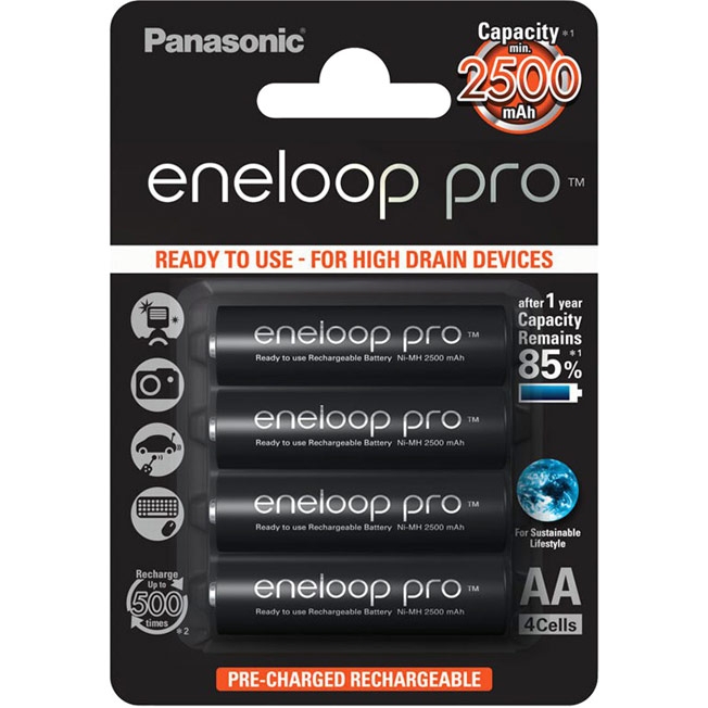 Аккумуляторы Panasonic Eneloop PRO AA 2500mFh (HR6) (4шт)