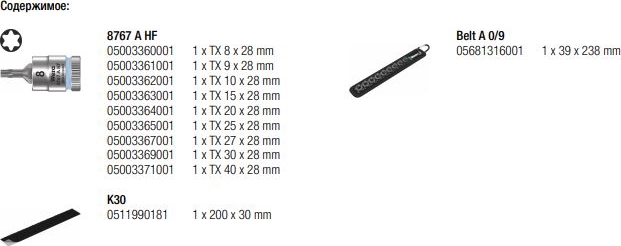 Набор отверточных головок Zyklop TORX®, с фиксирующей функцией, 1/4"