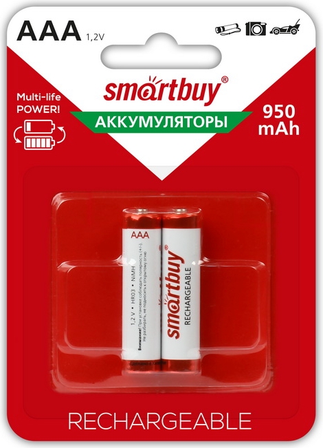 Аккумуляторы Smartbuy  ААA/2BL 950мАч  24/240