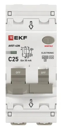 АВДТ-63N C25/1+N 30мА, тип А, 6кА PROXIMA EKF