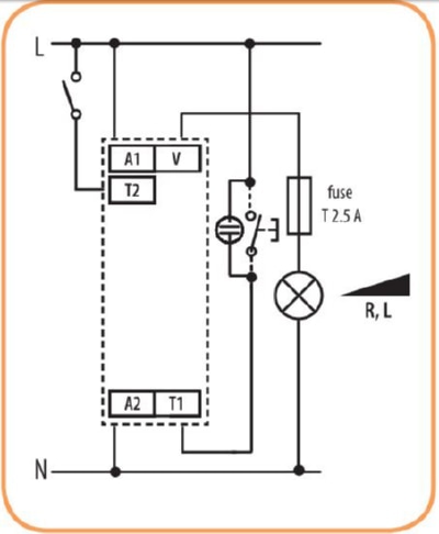 Лестничный автомат с рег.уровнем освещ.DIM-2relay(230B, AC 500(200)Вт)