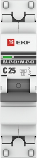 Автоматический выключатель ВА 47-63 C25/1 4.5кА Proxima EKF