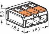 Клемма рычажковая 3 отверстия 0,2-4 32А (СМК 221-413) прозрач (WAGO)