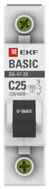 Автомат ВА 47-29 1P 25А (C) 4,5кА 230В Basic