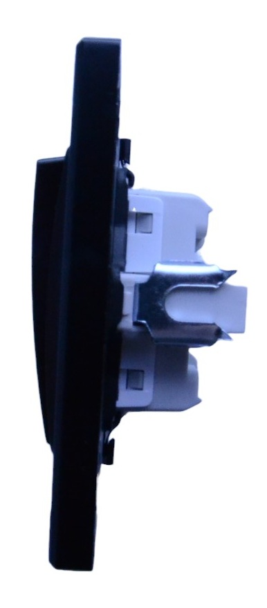 Выключатель проходной 1-кл. с подсветкой чёрный SD-P1004B "Standard" AWSproducts