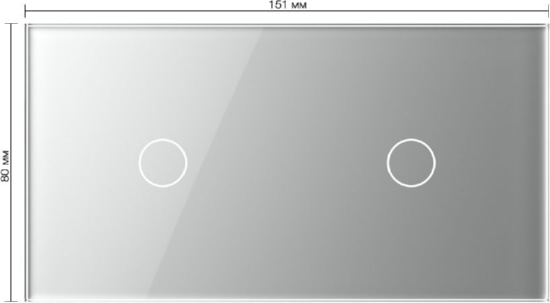 Панель для 2-х сенсорных выключателей (1+1) Серый Livolo