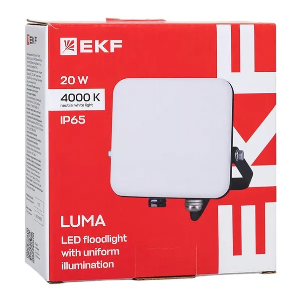 Прожектор LED СДО-4002 20Вт 4000К IP65 с равномерной засветкой LUMA EKF