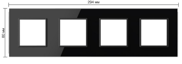 Рамка 4-я, цвет черный, стекло