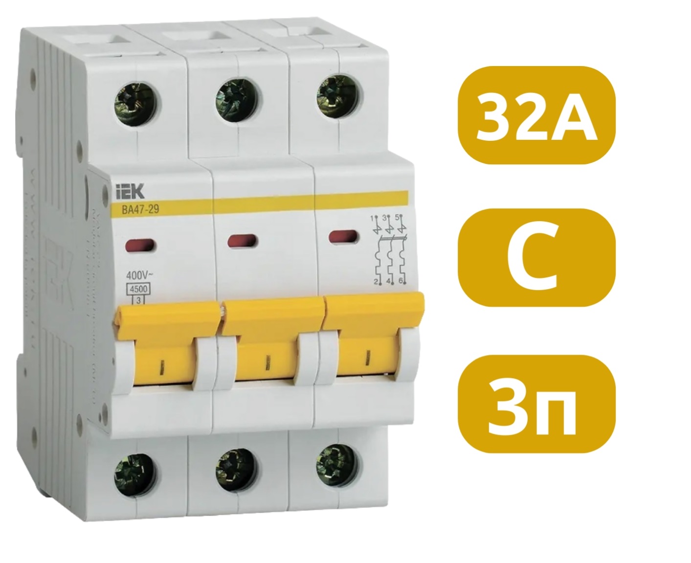 Автоматический выключатель ВА47-29 C32/3 4,5кА IEK