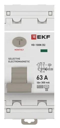УЗО ВД-100N S 63/2 300мА, тип AC, 6кА PROXIMA EKF
