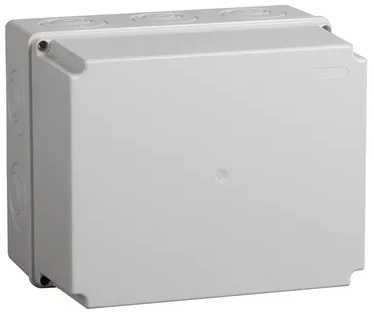 Коробка КМ41274 (серая) распаячная для о/п 240х195х165 мм IP55 (кабельные вводы 5шт) ИЭК
