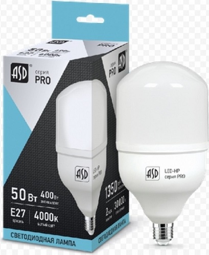 Лампа LED-HP-PRO 50Вт 230В Е27 4000К 4500Лм ASD