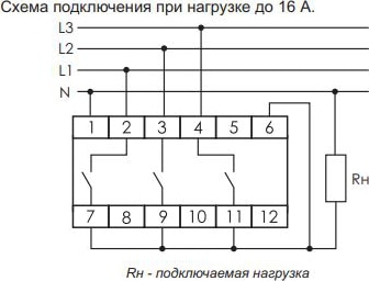 Переключатель фаз автоматический PF-431 (3ф, 16А, порог перекл 195В-L1,L2: 190В-23) F&F