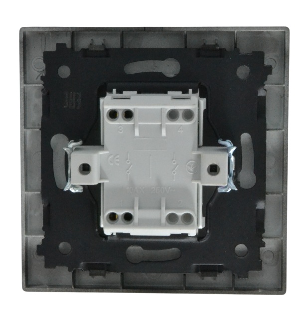 Выключатель 1-кл. с подсветкой чёрный SD-P1002B "Standard" AWSproducts