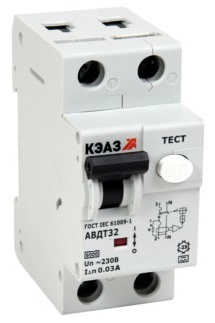 Выключатель автоматический дифференциального тока 2п C 25А 30мА тип A 6кА АВДТ32-22C25 A УХЛ4 КЭАЗ 2