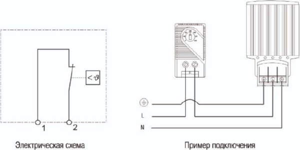 Термостат от 0 до +60  NC IEK