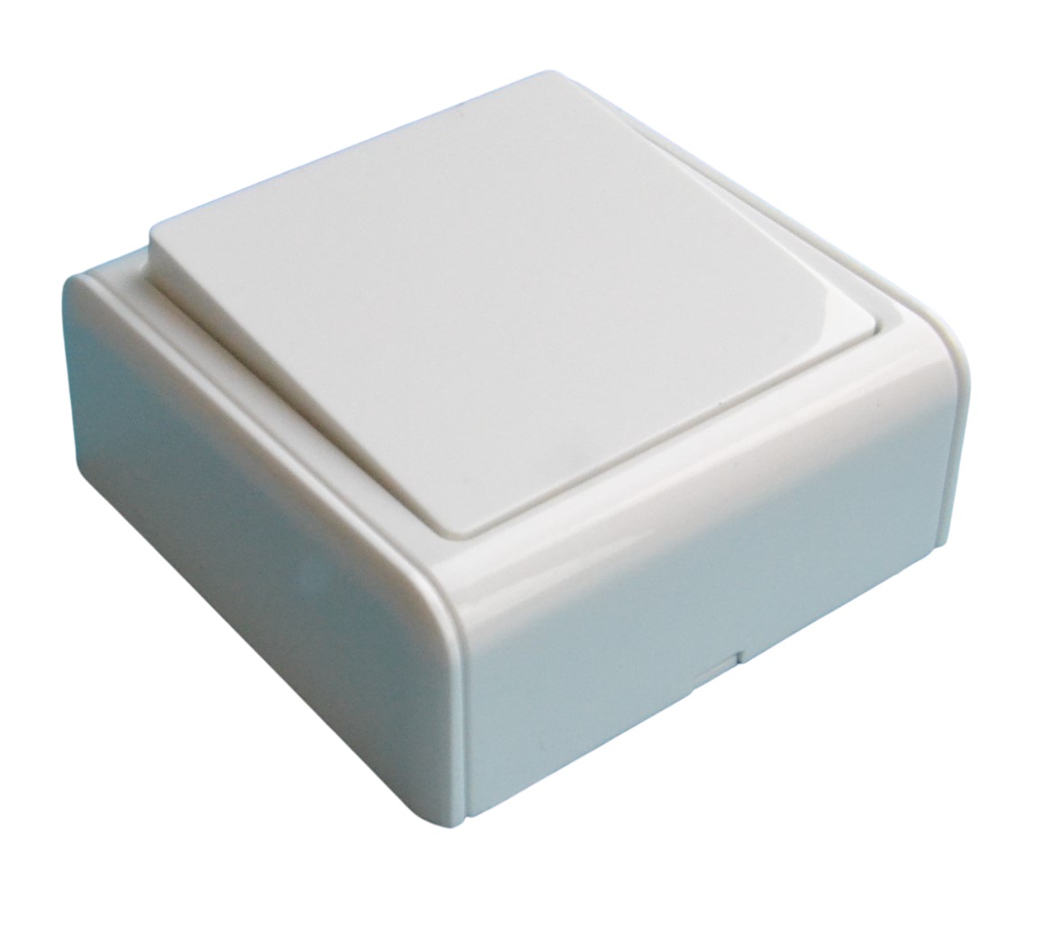 Выключатель ОУ проходной 1-кл. белый SD-S003W "Standard" AWSproducts