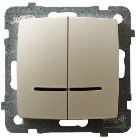 Выключатель 2 кл. LP-2SS/M/42 1501с подсветкой