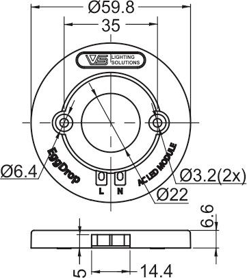 Держатель модуля EDC57C для ReadyLine COB (белый)