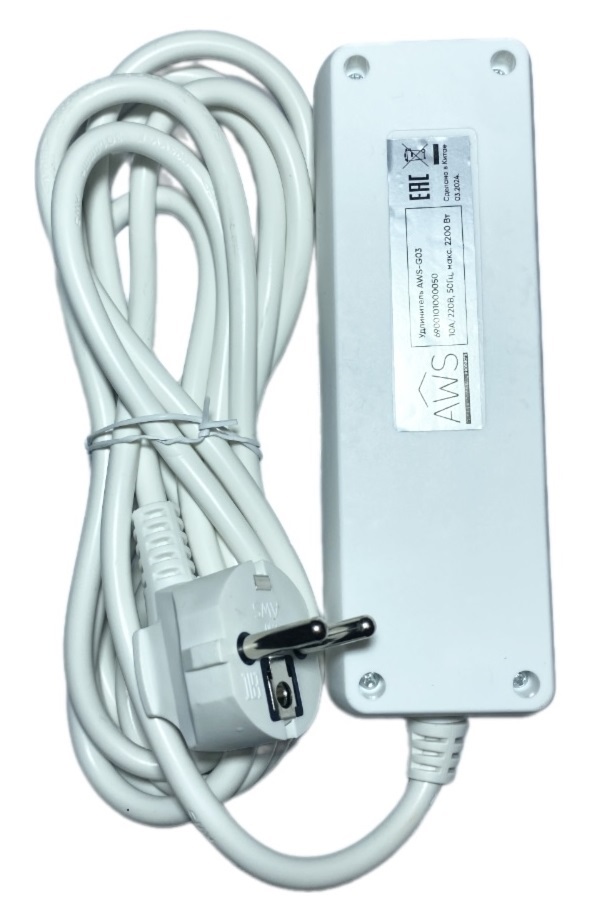 Удлинитель AWS-G03-1,5 3 гнезда с/з, 1,5м, 3x1mm2, 220V