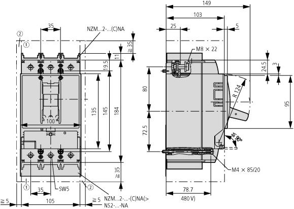 Выключатель нагрузки  LN2-250-I 250A