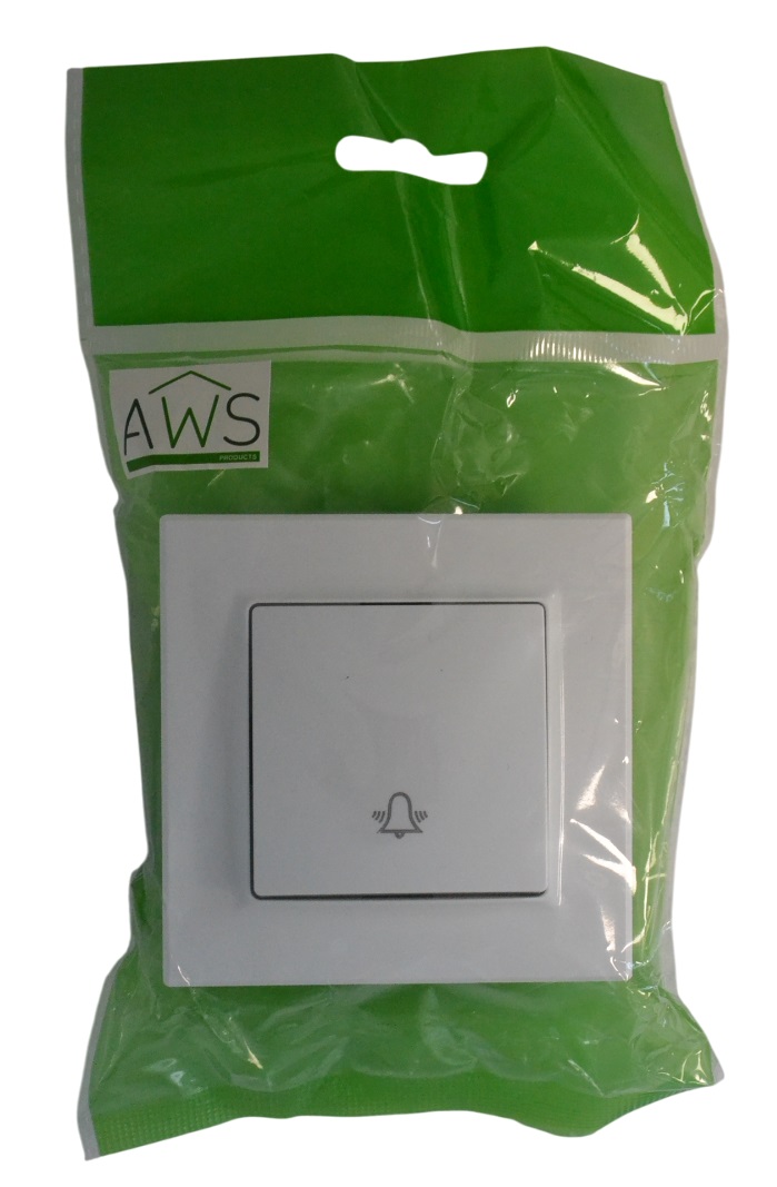 Выключатель звонка 1-кл. белый SD-P1009W AWSPRODUCTS