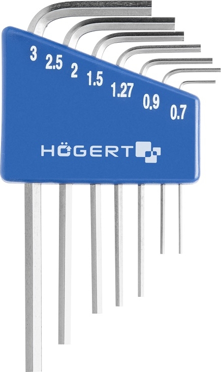 Набор шестигранных Г-образных ключей  0,71-3 мм, 7 шт. HOEGERT