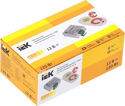 Контроллер с ПДУ радио (белый) MONO 1 канал 12В, 10А, 120Вт IEK