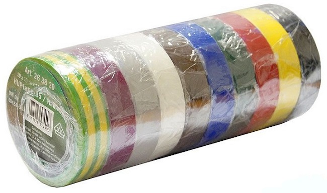 Изолента набор HAUPA ПВХ (0,15mm*15mm*10m) Multicolor (10шт)