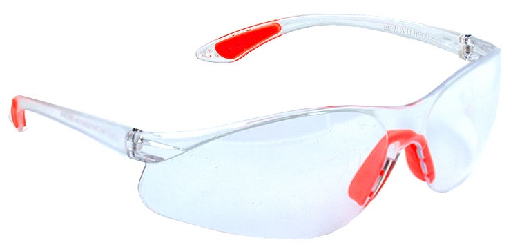 Очки защитные пластик с силиконовыми оранжевыми душками 12-480