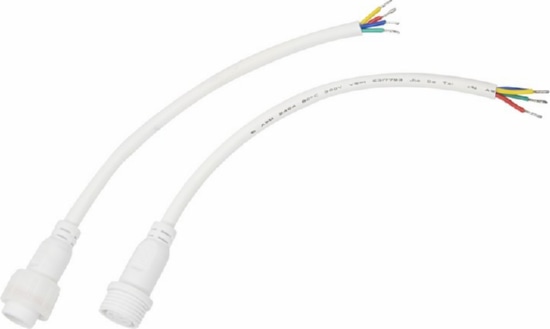 Соединительный кабель (4pin) герметичный (IP67) 4х0.75мм2 300V белый REXANT